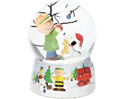 Kerstbal Muziekdoos Snoopy en Charlie Brown Glitterbol