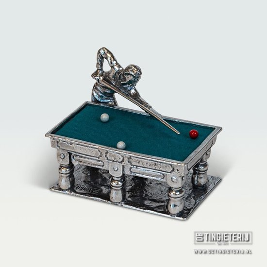 Biljarter met tafel - Biljart beeldje - Biljart trofee - Jubileum biljart - Biljart cadeau - Exclusief sportbeeld