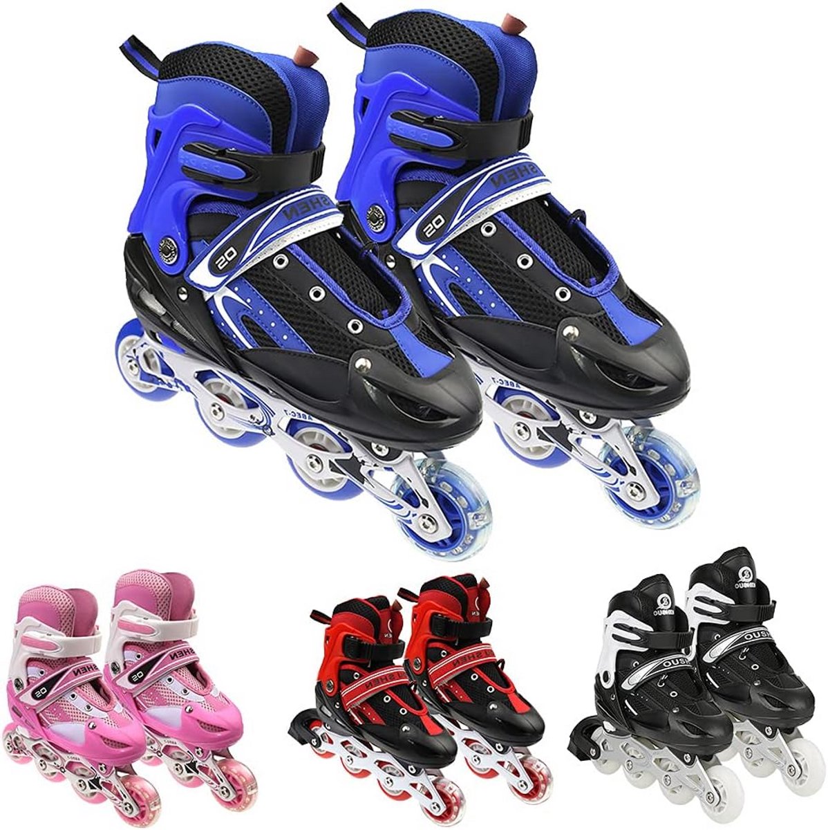 Verstelbare Inline Skates met Grote Wielen voor Kinderen en Volwassenen - Veilige Rolschaatsen