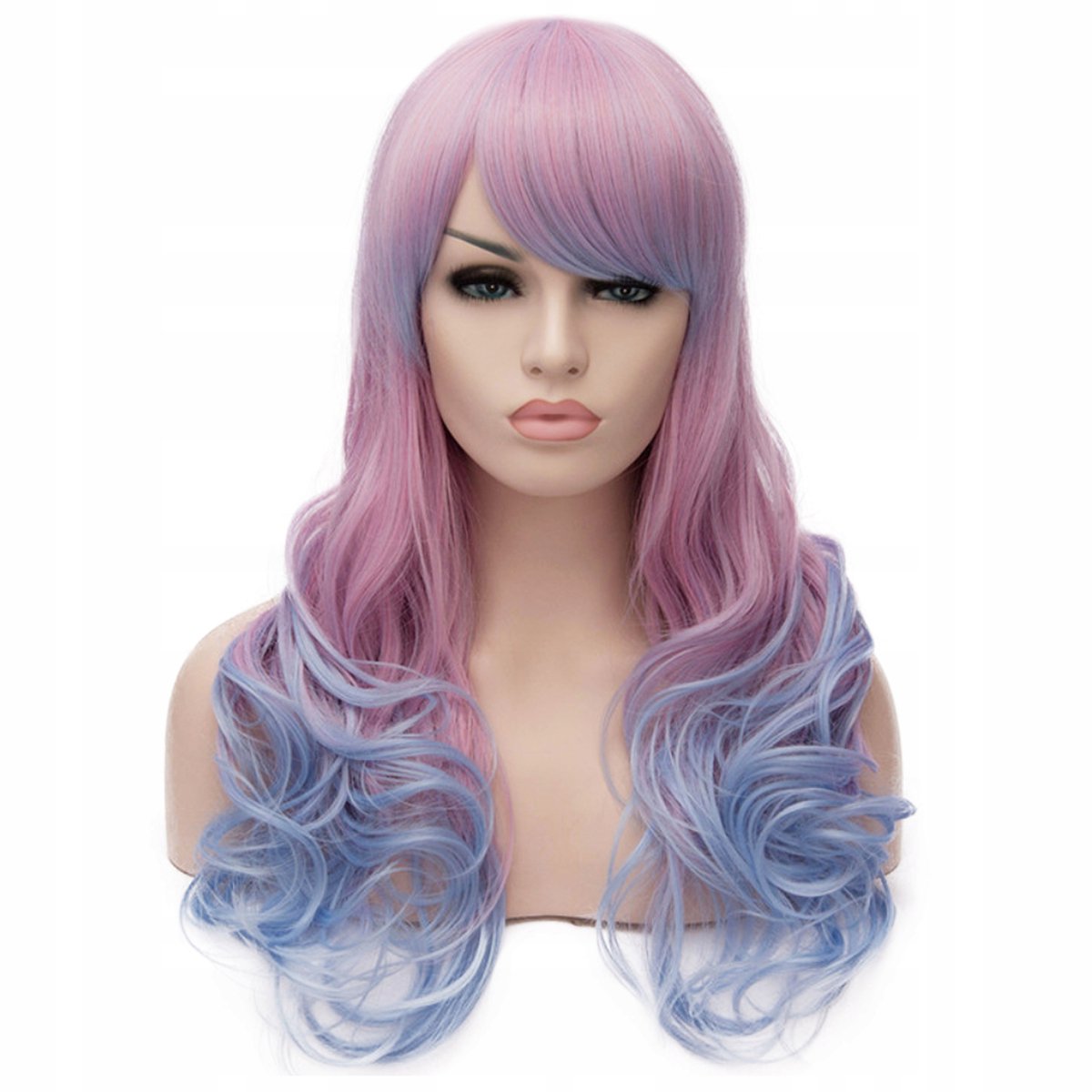Glamrock Eenhoorn Cosplaypruik met Pony - Roze/Blauw
