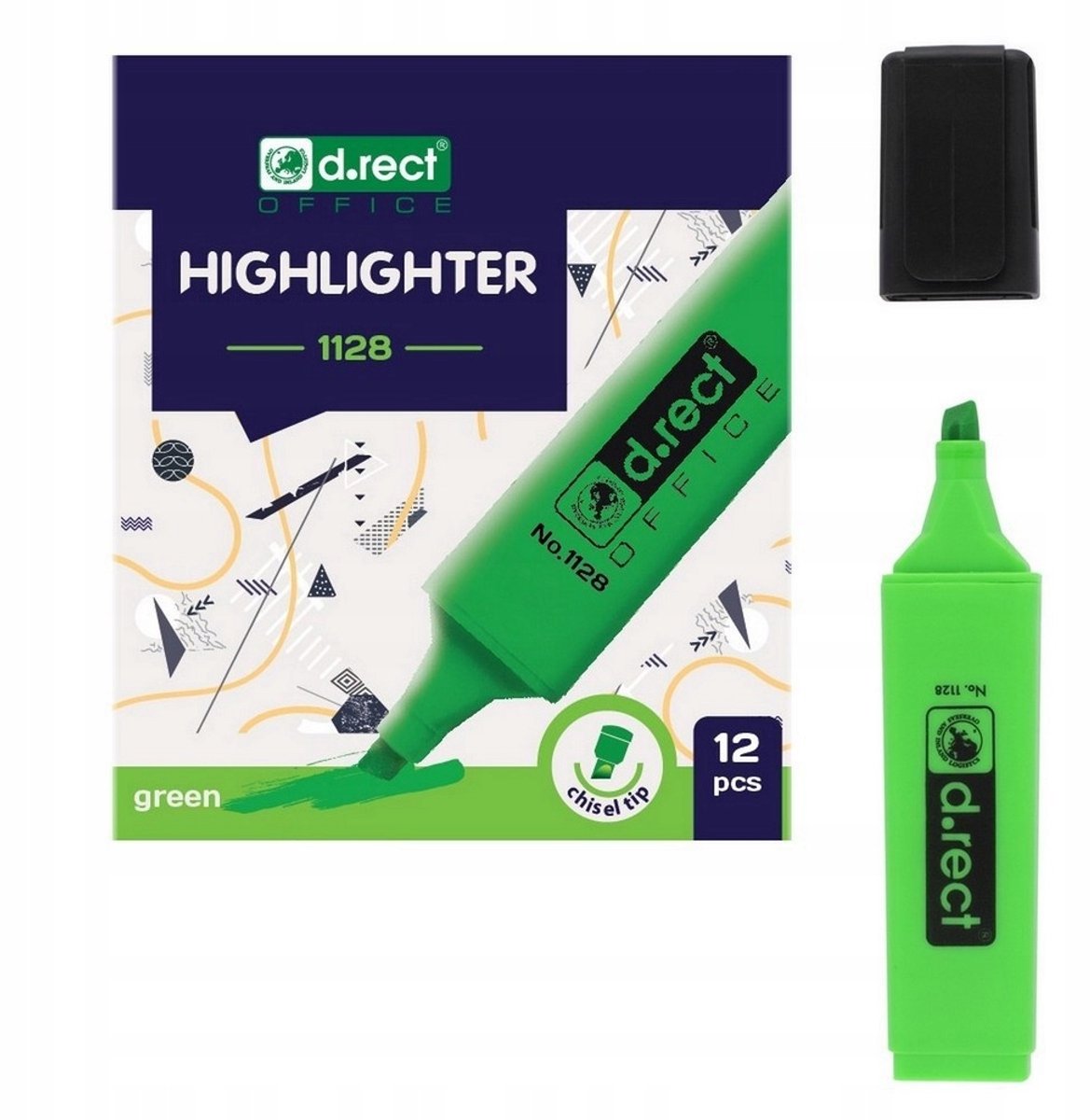 D.RECT 1128 fluorescerende groene markeerstift, 2-5 mm, 1 stuk