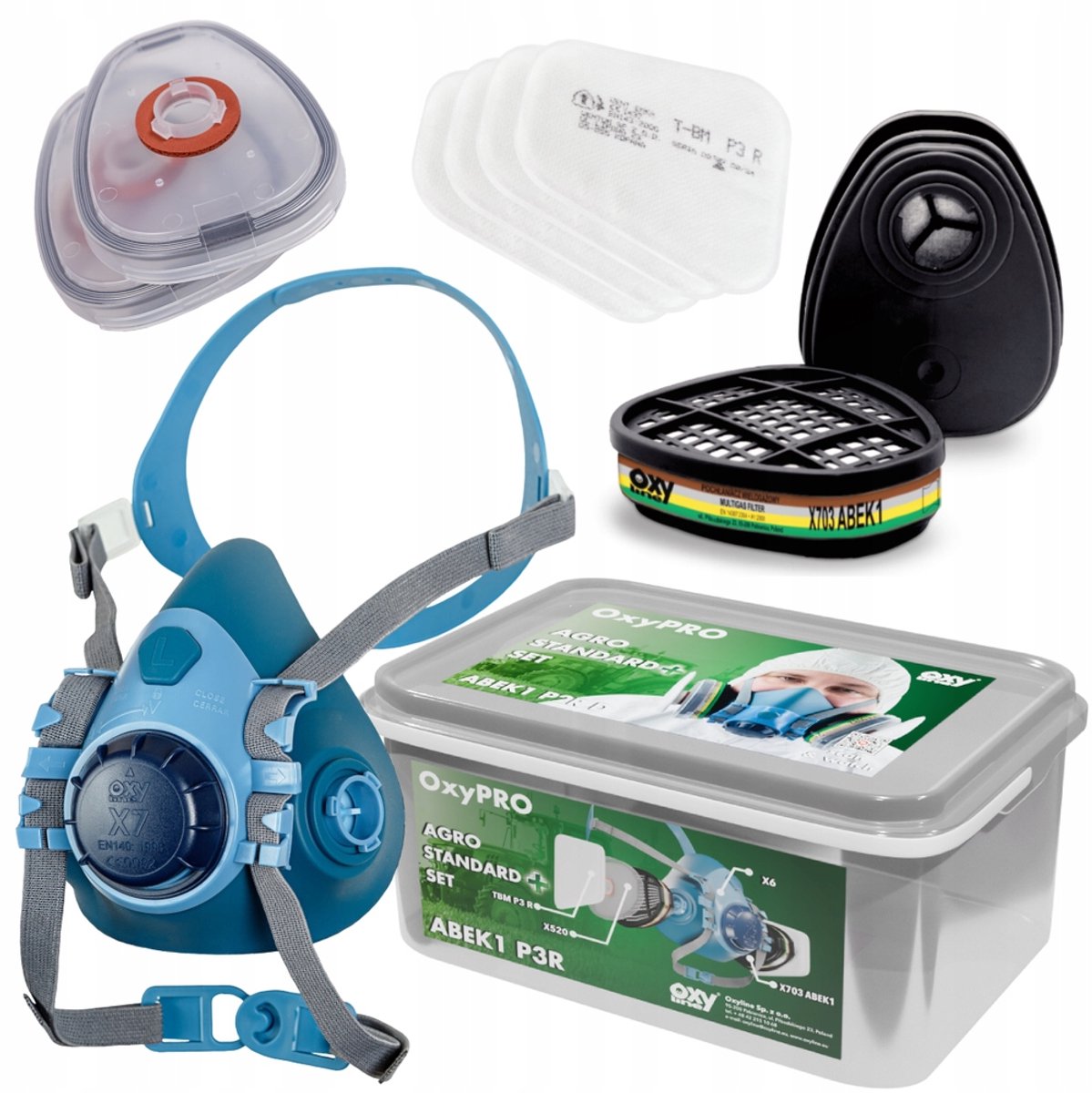OxyPro Agro Standaard+ M: Set Landbouw Spuitmasker met Filters