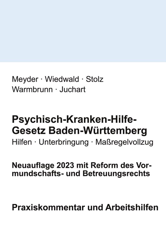 Psychisch-Kranken-Hilfe-Gesetz Baden-Württemberg - cover