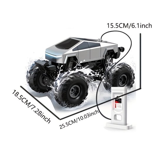 YAR - Mini Cybertruck RC Auto avec station de charge - Design innovant - Voiture électrique avec éclairage - Pour Enfants - Wit