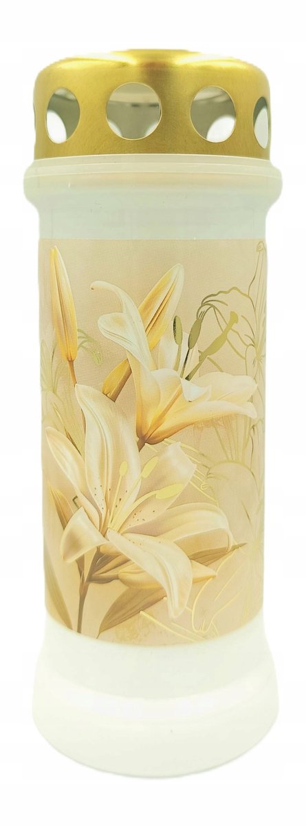 Bolsius Znicz Lilië Bloemmotief - 17cm, ~3 Dagen Brandduur
