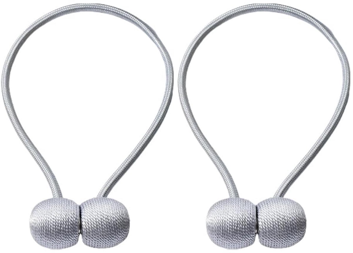 longziming -2 Stuks Magnetische Gordijnhouders – Universele Raffhalter voor Gordijnen, Douches & Woonaccessoires, Eenvoudig Te Gebruiken, Sterk Magnetisch (Zilver)