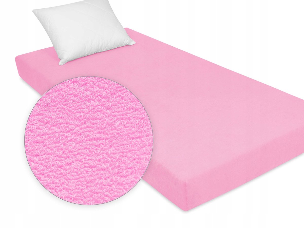 Lichtroze Frotté Hoeslaken met Elastiek 90x200 cm
