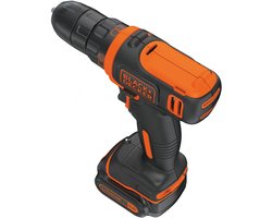 BLACK+DECKER 10,8V Lithium Ion accu schroef-/boormachine met 1,5Ah accu, 11 koppelinstellingen, LED verlichting, 200mA lader - BDCDD12-QW