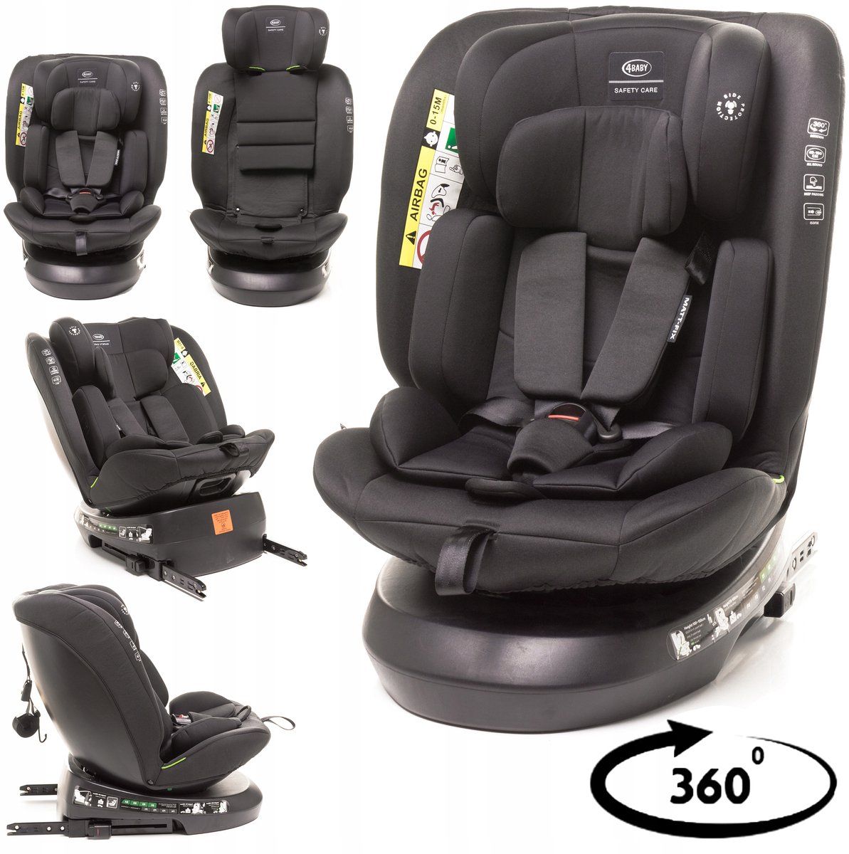 4Baby Matt-Fix i-Size Autostoeltje 0-36 kg Draaibaar ISOFIX RWF