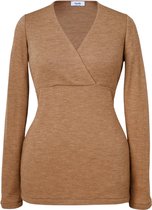 Haut d'allaitement Boob Design - Maternité - Laine mérinos côtelée - Marron chiné - Taille M