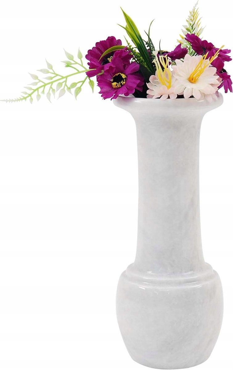 Stijlvolle Marmeren Vaas 25cm - Witte Decoratie voor Huis