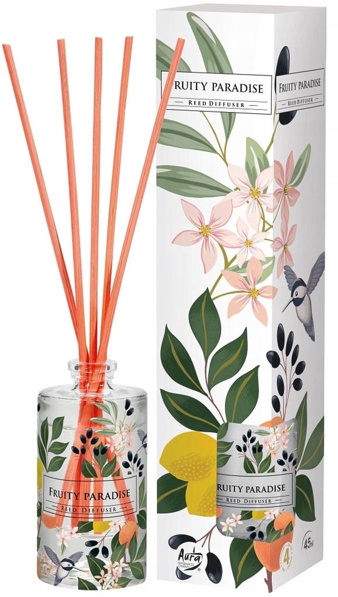 Geurverspreider met kleurrijke stokjes - Fruity Paradise - 4 weken geur