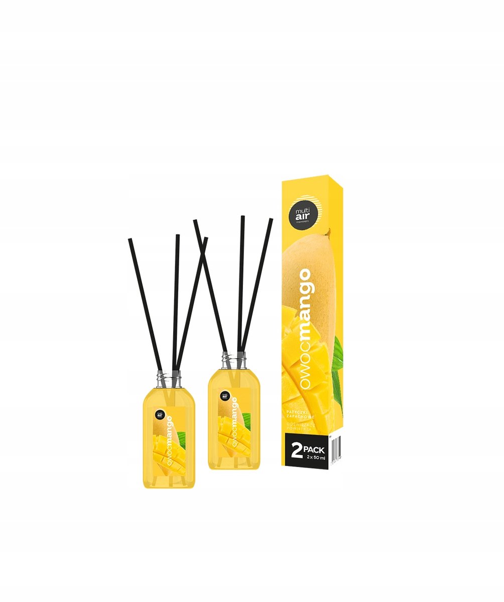 Multiair Mango Geur Diffuser Set - 2x 50ml met FSC Celullose Stokjes