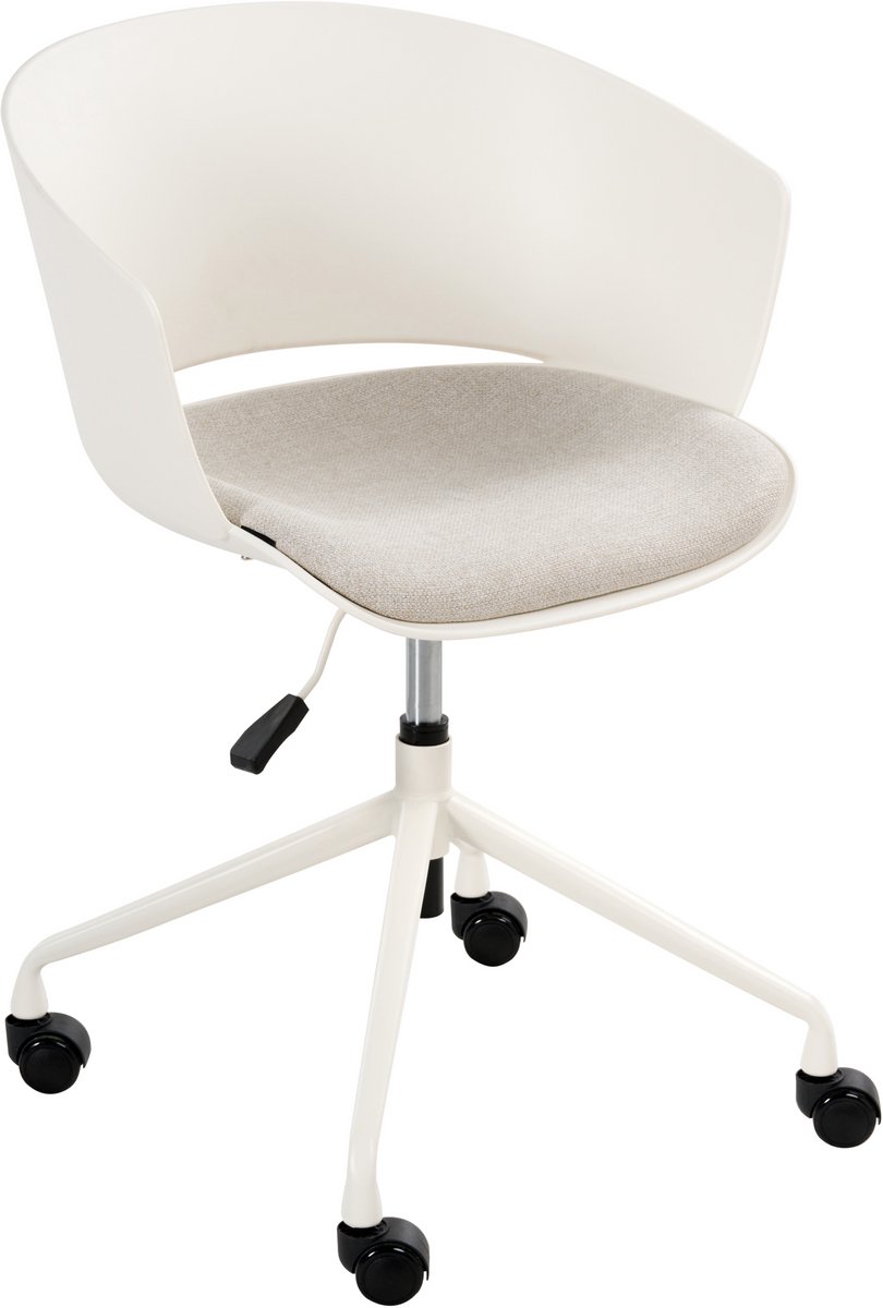 GLEEFUL - Bureaustoel - Gebroken wit - Polyester