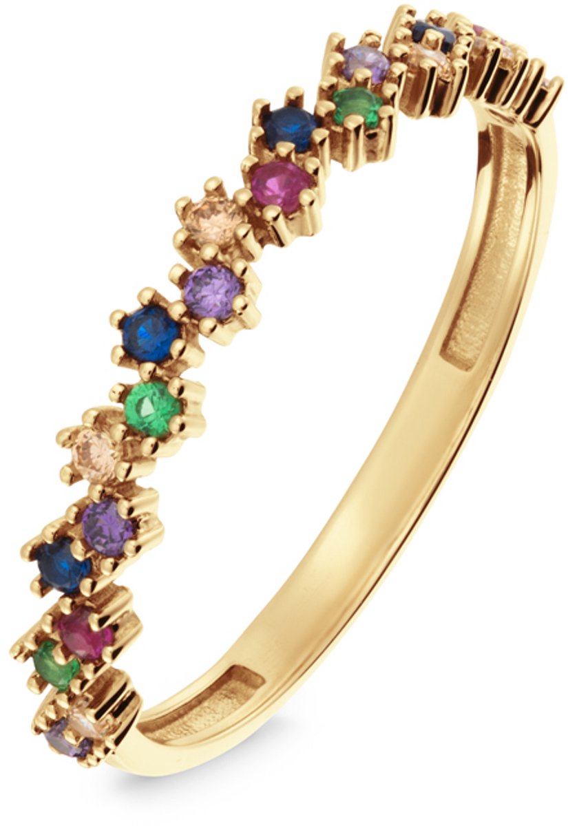 Glow 214.990054 Dames Ring - Minimalistische ring - Sieraad - 14 Karaat Goud - 3 mm breed