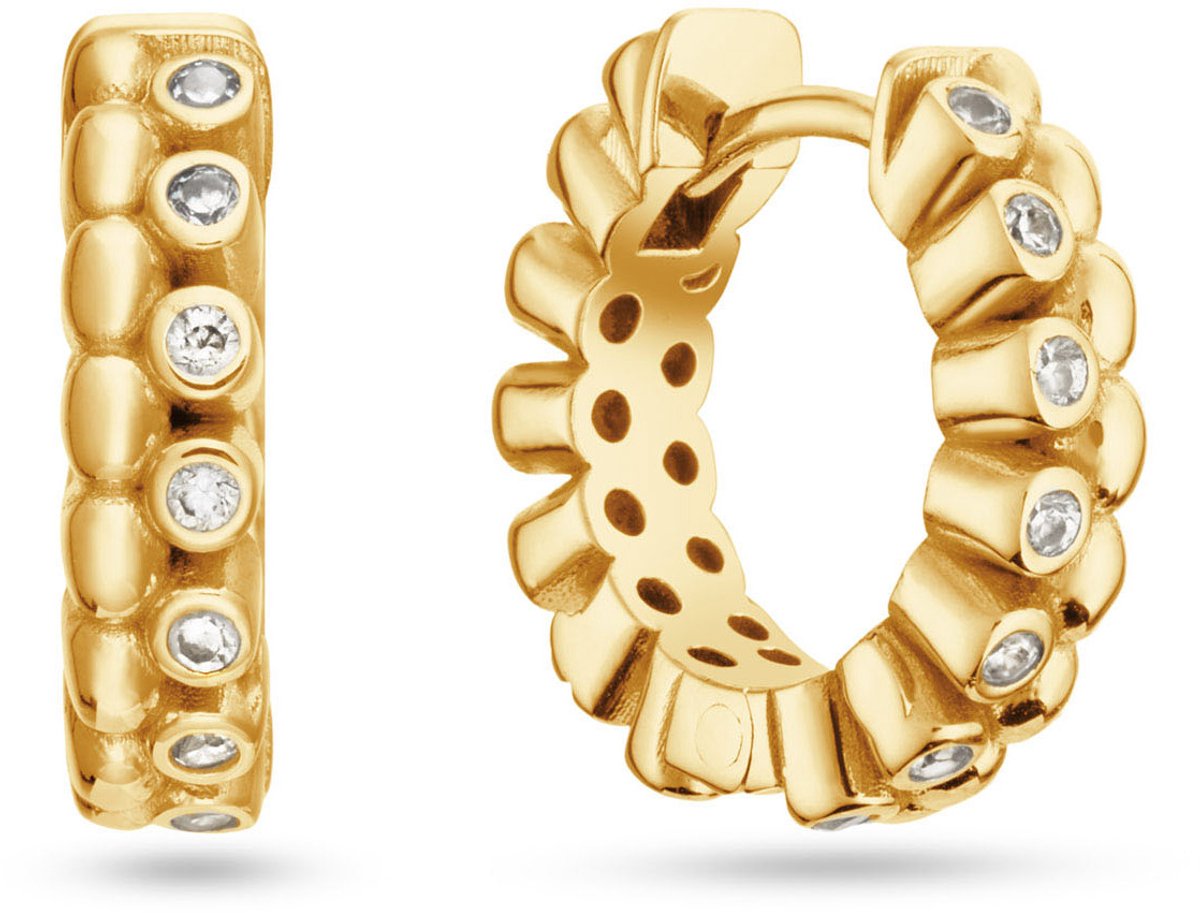 Klapoorringen Dots CZ 925GP