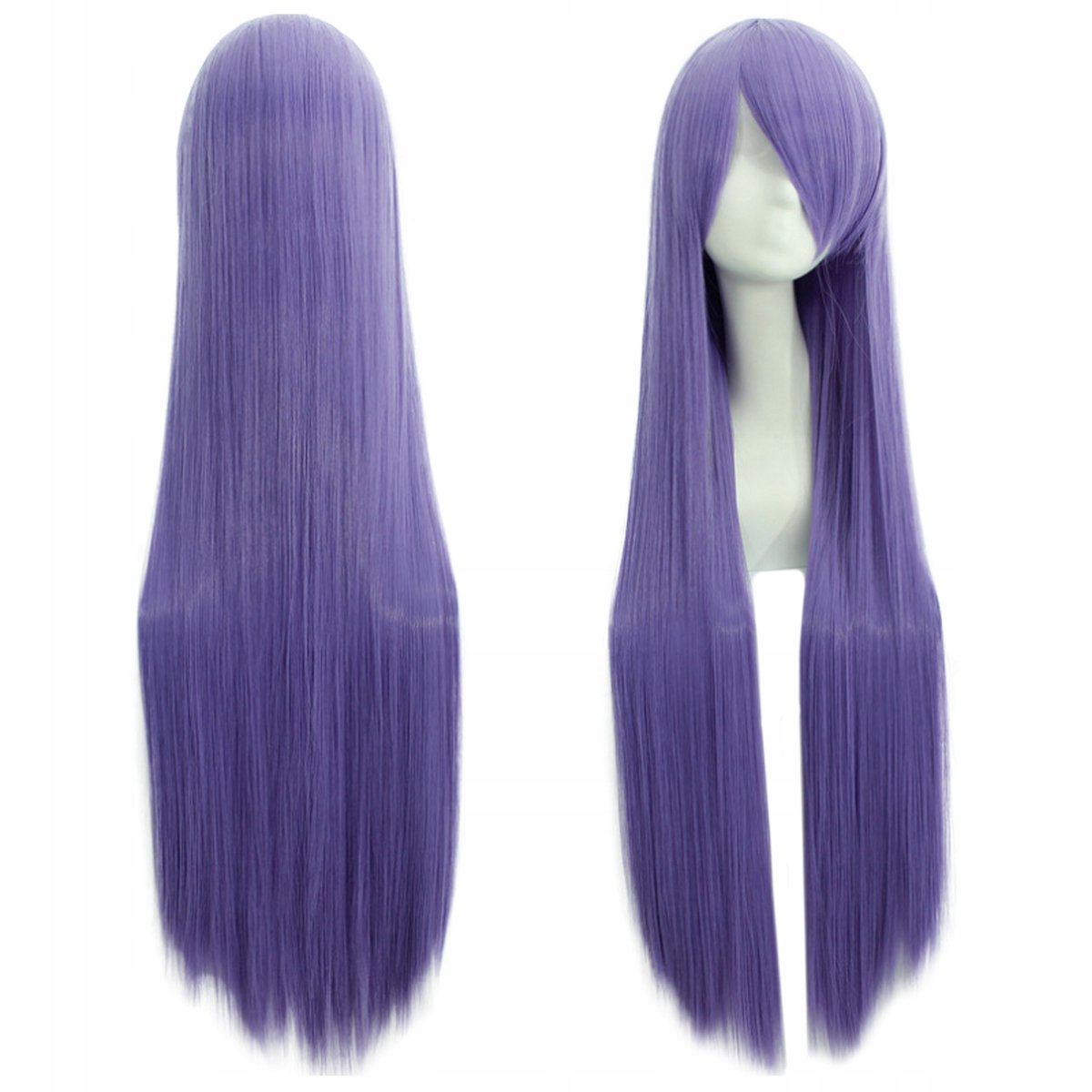Lange Paarse Pruik met Pony - Stijlvol Cosplayaccessoire (100cm)