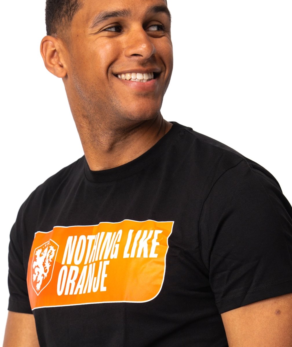 Nederlands Elftal T-shirt Heren - Zwart - EK 2024 - Maat L - Officiële KNVB Kleding