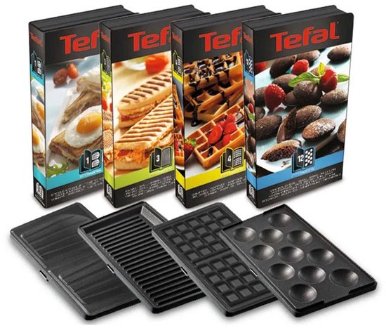 Tefal Snack Collection SW854D - Contactgrill & Tosti-ijzer - 4 verschillende Platen voor tosti's, wafels, panini's en poffertjes- RVS - Anti-aanbaklaag