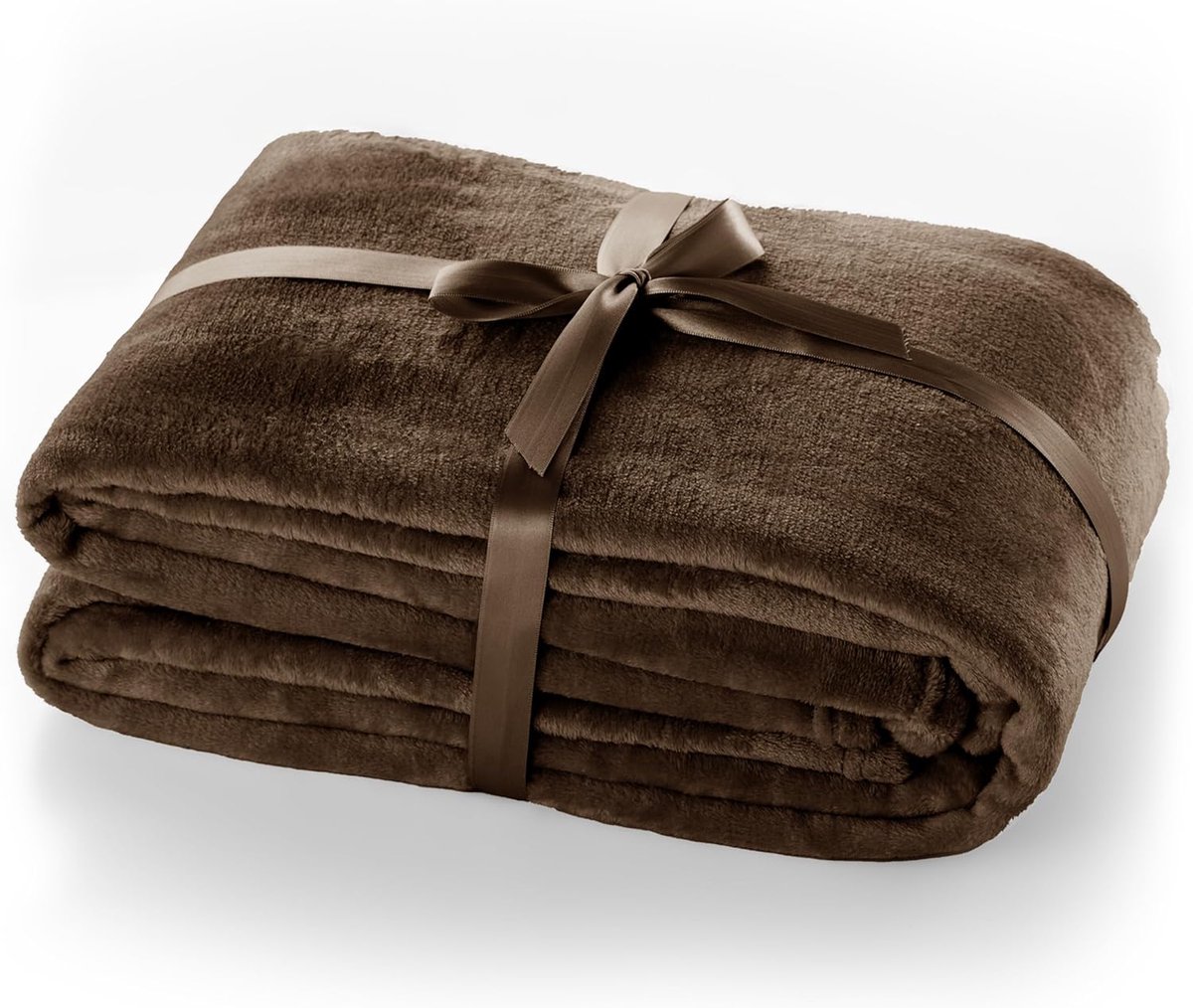 Azalia Deken 70 x 150 cm chocoladebruin deken microvezel sprei fleece zacht pluizig knuffelig
