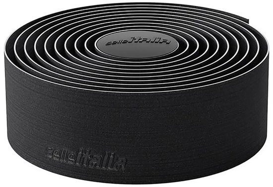 Zwart Selle Italia stuurlint met reliëf en logo.
