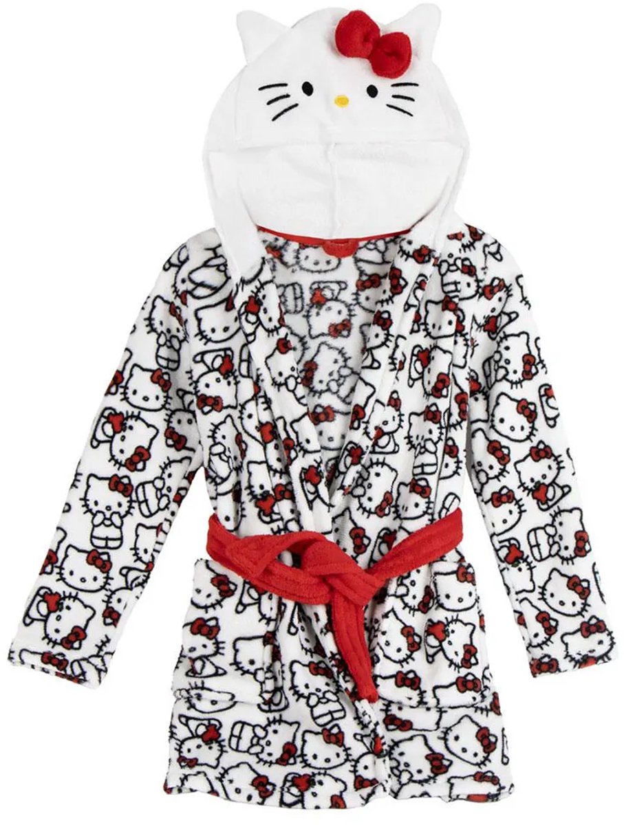 Hello Kitty Badjas – Meisjes & Dames – Zachte Fleece met Capuchon – Warm & Comfortabel – Officieel Sanrio
