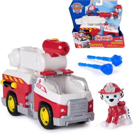 PAW Patrol - Brandweerredding - Marshall's Brandweerwagen - speelgoedauto met speelfiguur