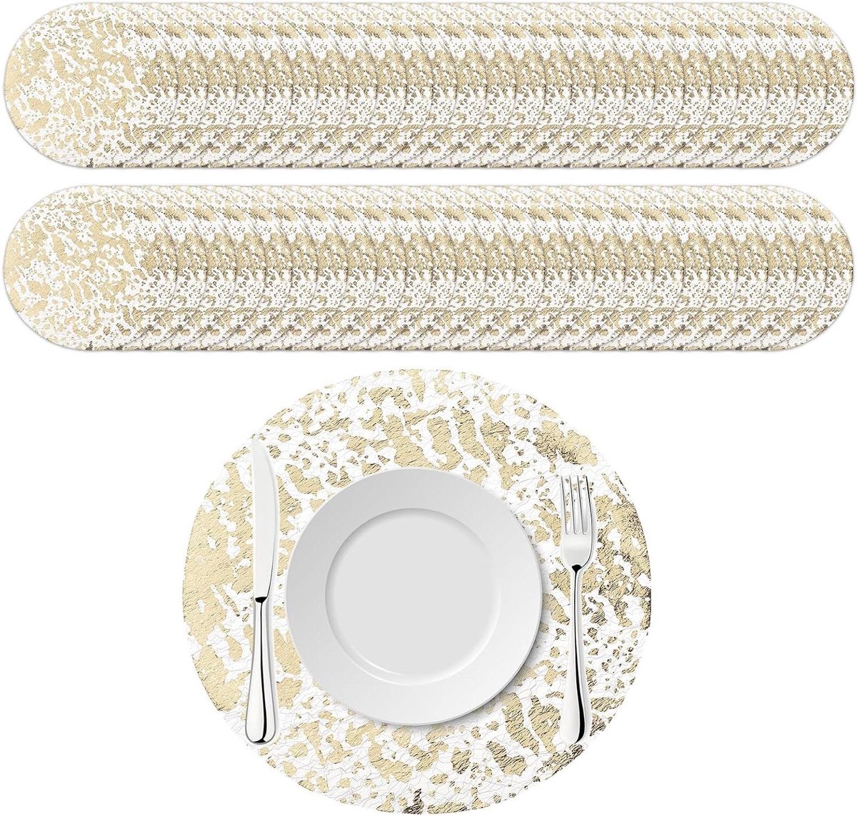 Groen Glow - 12-delige set witte strikken met glitterornamenten voor kerstboomdecoratie.