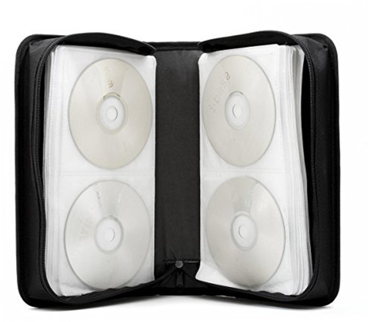 CD-portemonnee en DVD-hoesje van stevig nylon met rits voor 120 schijven