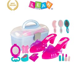 Sweet Glamour Beauty Set voor Meisjes – Luxe Make-upkoffer met Hoge Hakken, Ketting & Accessoires – Kinderspeelgoed Schoonheidsset met Spiegeltje, Borstel, Lipgloss & Parfum – Educatief Rollenspel Beauty Salon – Cadeau voor Meisjes – Met Ebook