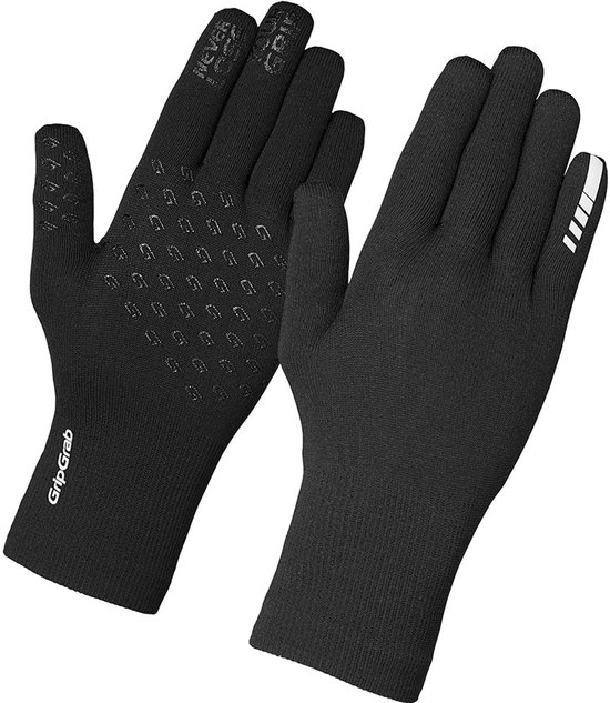 GripGrab - Waterproof Knitted Thermo Fietshandschoenen Waterdichte Gebreide Regen Fiets Handschoenen - Zwart - Unisex - Maat M/L — afbeelding 3