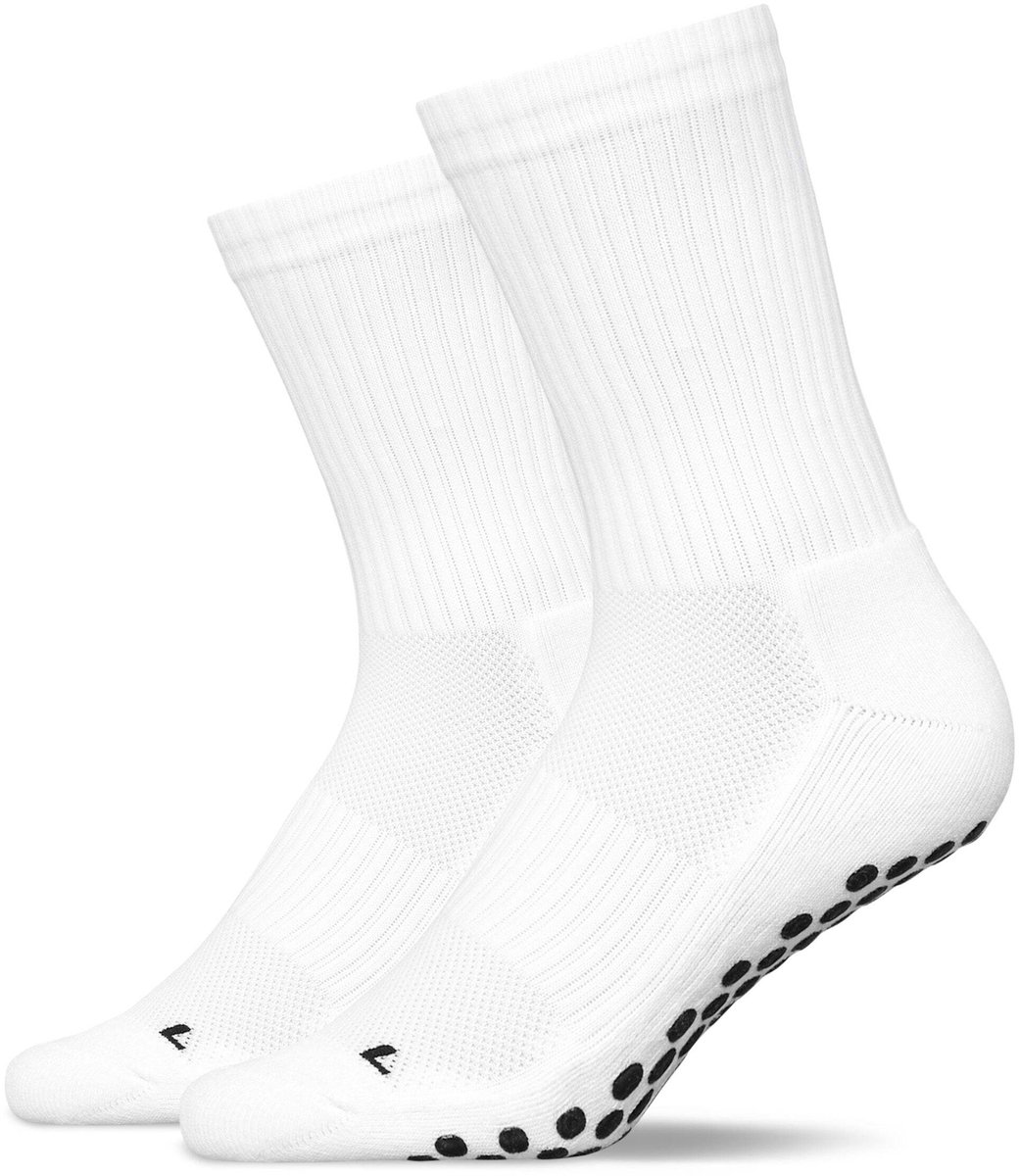 SNOCKS Voetbalsokken Heren & Dames - Anti-Slip & Ademend - Sport Sokken met Compressie - Comfortabel - 2 Paar