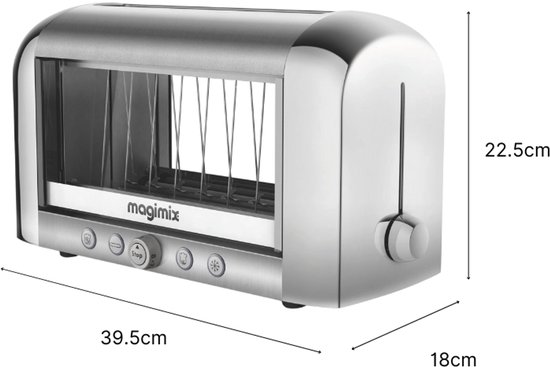 Magimix 11538 grille-pain 1450 W Chrome