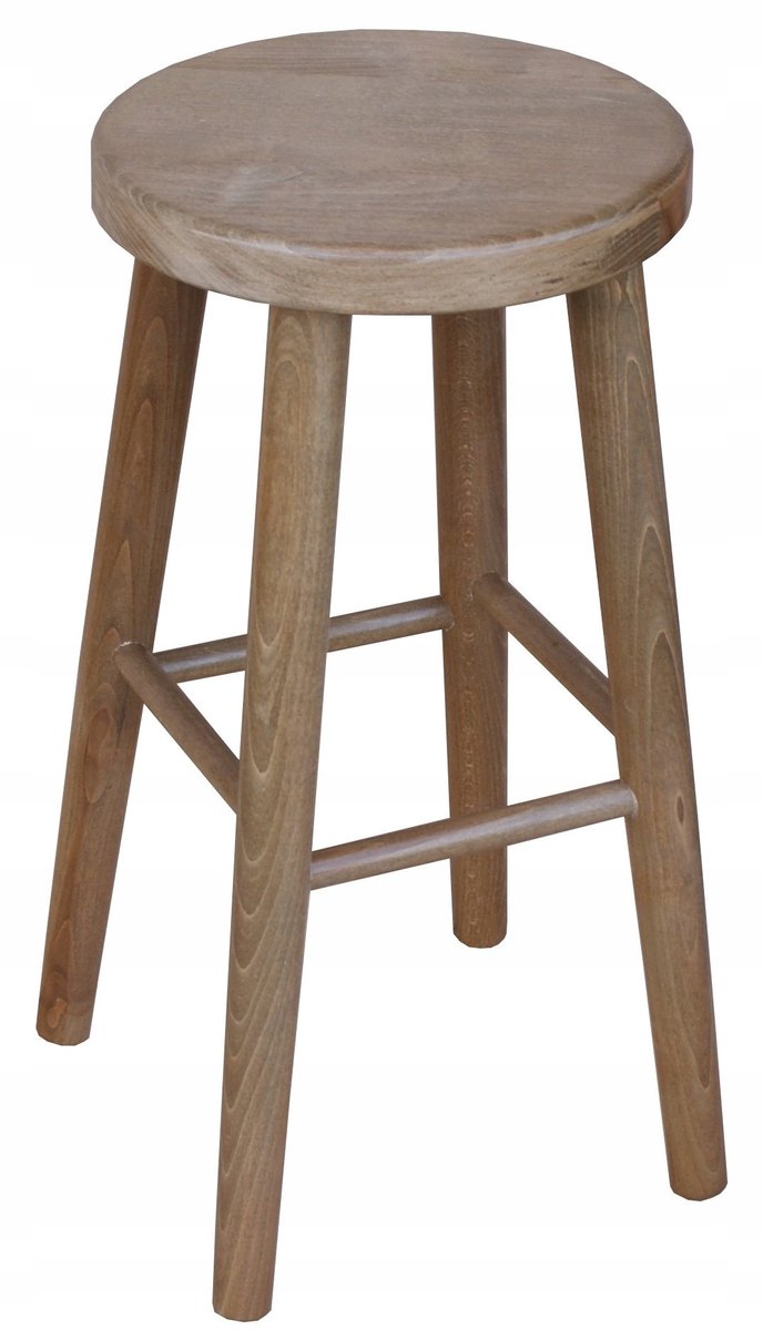 Houten Barkruk 61 cm - Eiken Rustiek - Massief Beukenhout