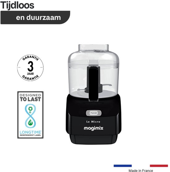 Magimix Micro - Hakmolen - Kruiden - Pesto - Mayonaise - Dressing - Sauzen - Zwart — afbeelding 2