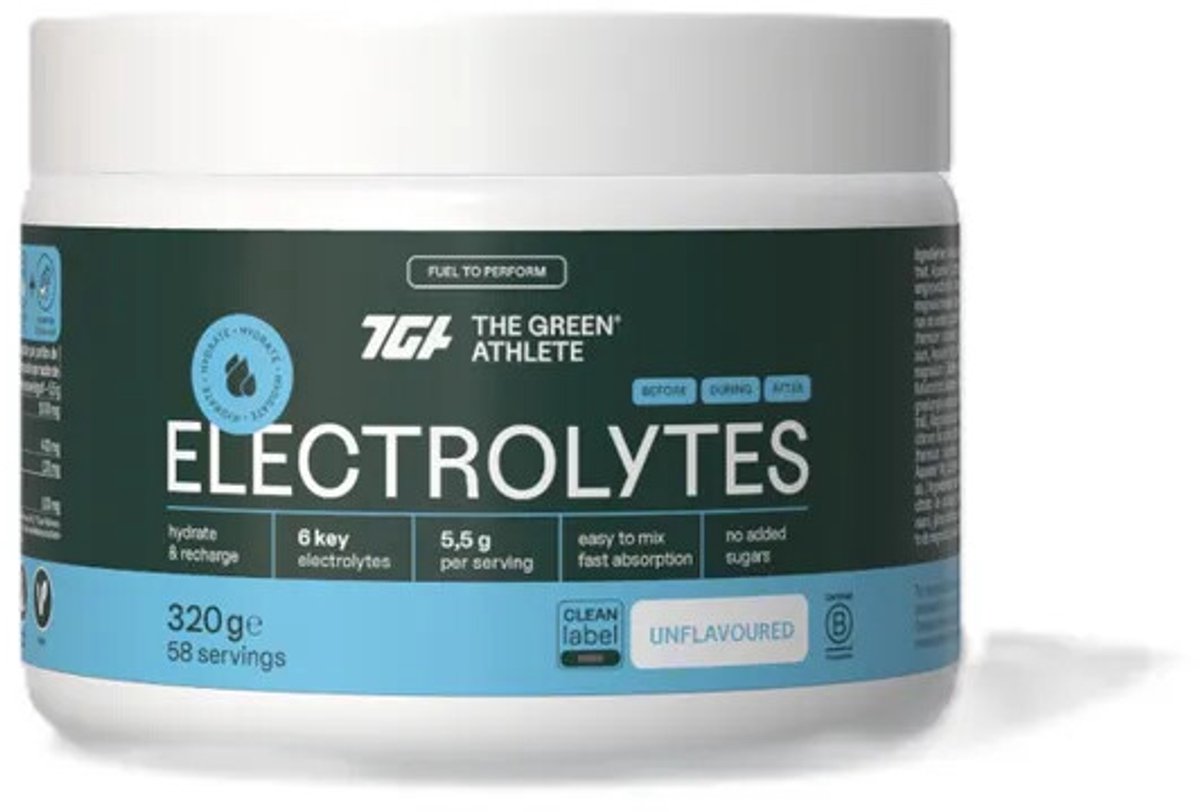 The Green Athlete Elektrolytes Unflavoured - 2 x 320 gr - Voordeelverpakking