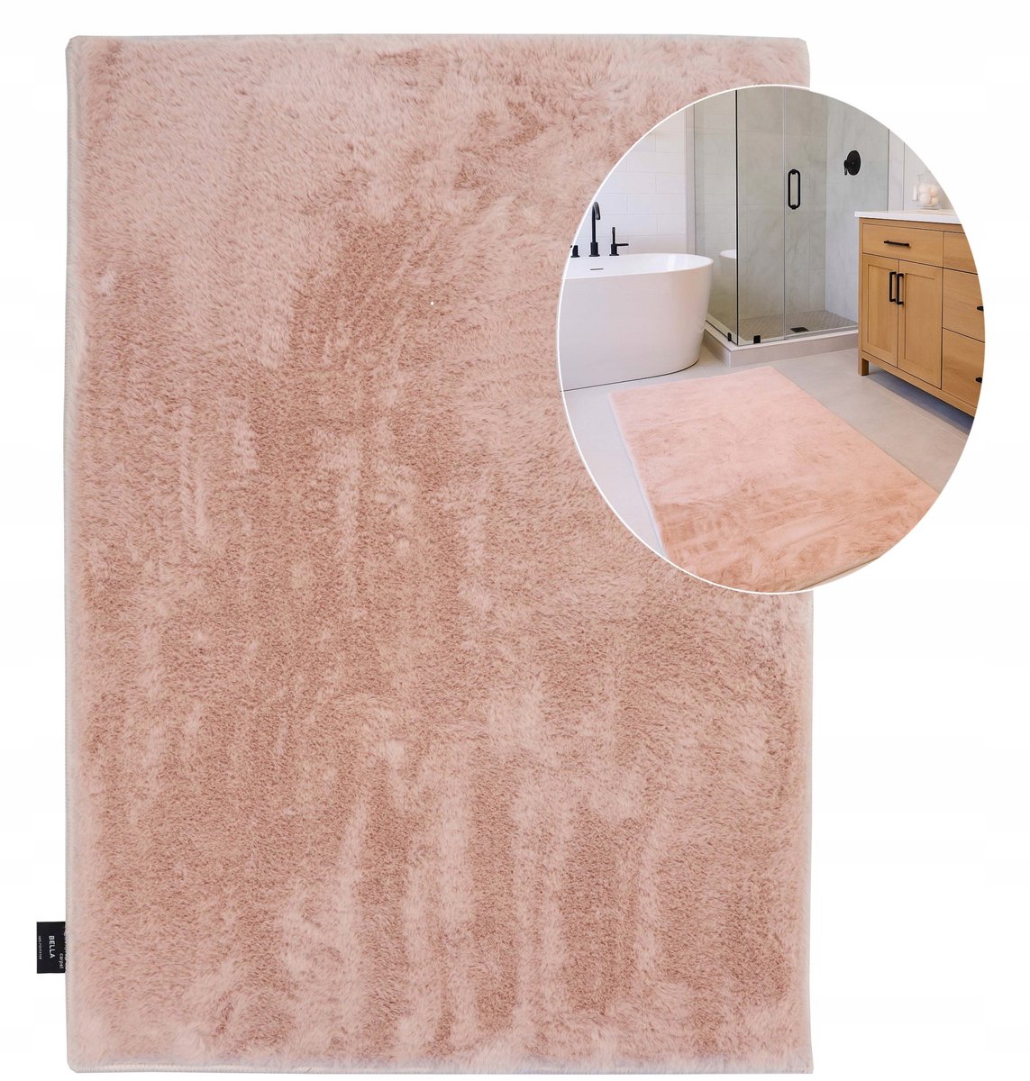 Zachte Antislip Badkamermat Rabbit 50x80 cm Poederroze