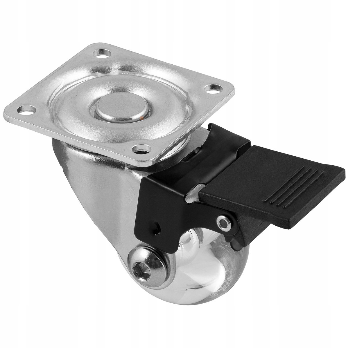 GTV Meubelwiel met Rem - 35mm Transparant, Draaibaar