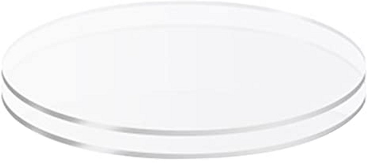 Taartboard Set van 2 - Herbruikbaar Acryl Taartbord voor Taart en Cake - Wit - 16 cm
