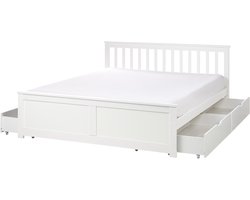 BELIANI OLENDON - Bed met 4 lades - Wit - 160 x 200 cm - Dennenhout