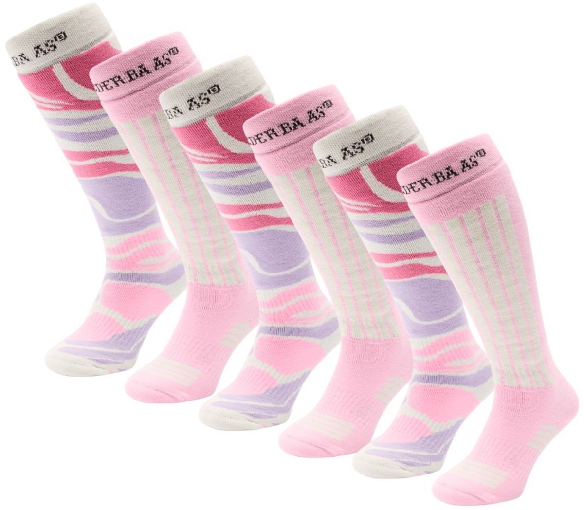 Poederbaas Skisokken Dames 6 paar Powder Rose Roze