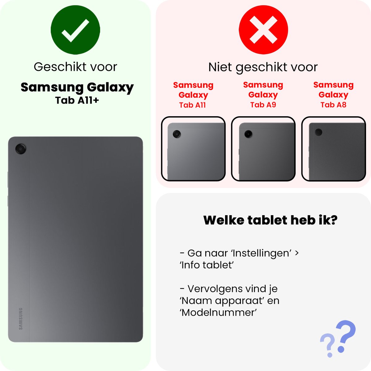 Hoes - Geschikt voor Samsung Galaxy Tab A11 Plus - Dun & Stevig - Trifold Bookcase - Hard Cover - Hardcover Book Case - Tablet Hoesje - Zwart — afbeelding 2