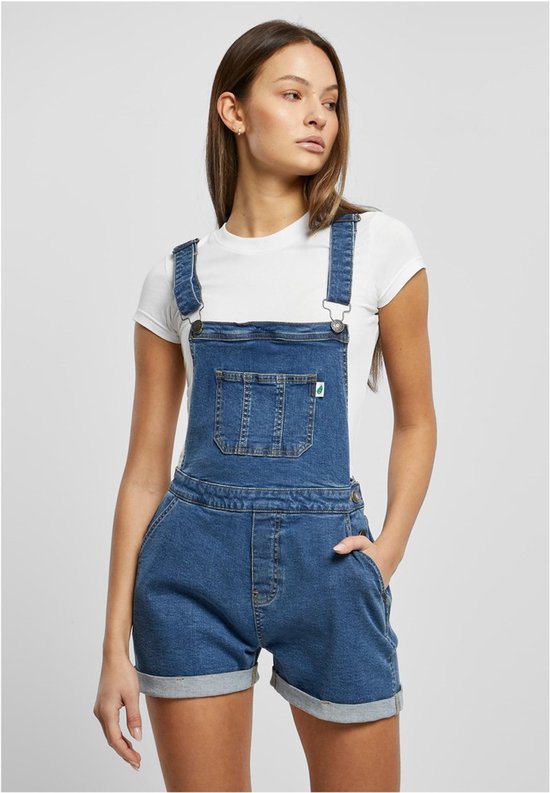 Urban Classics - Organic Short Tuinbroek/dungaree - L - Blauw