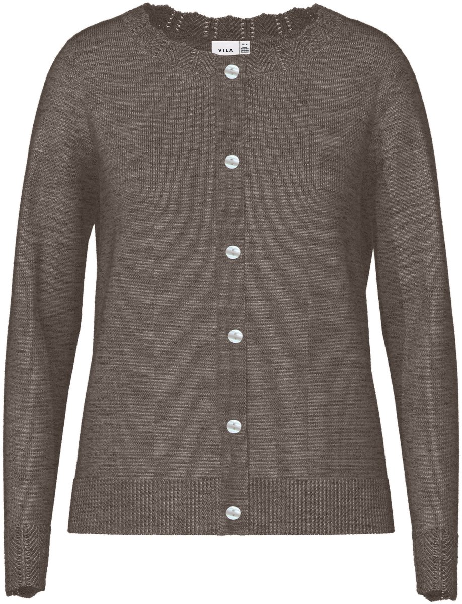 Vila Vest Vinikolina L/s O-neck Knit Cardigan 14118273 Falcon/melange Dames Maat - XS