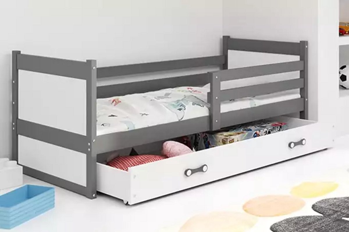BMS RICO Single Youth Bed - 90x190 cm - Graphiet/Wit