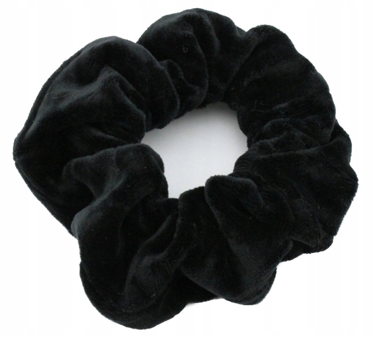 Zwarte velours scrunchie haarelastiek - Zacht & Duurzaam
