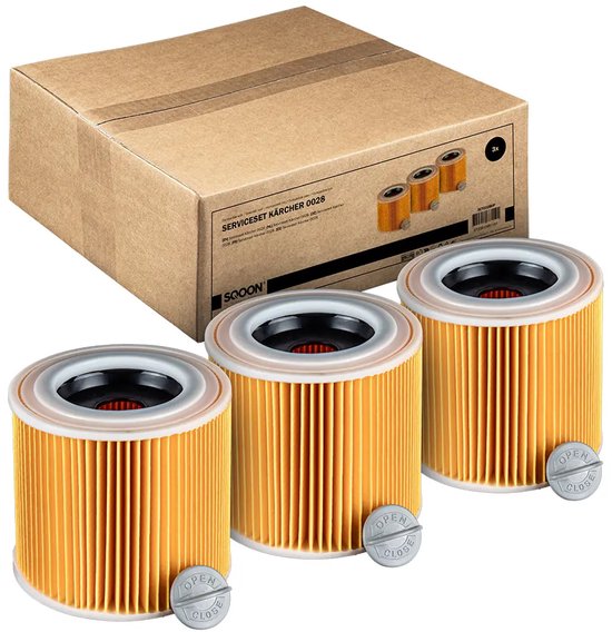 Patroonfilter, 4 x compatibele filters voor Karcher, stofzuiger voor