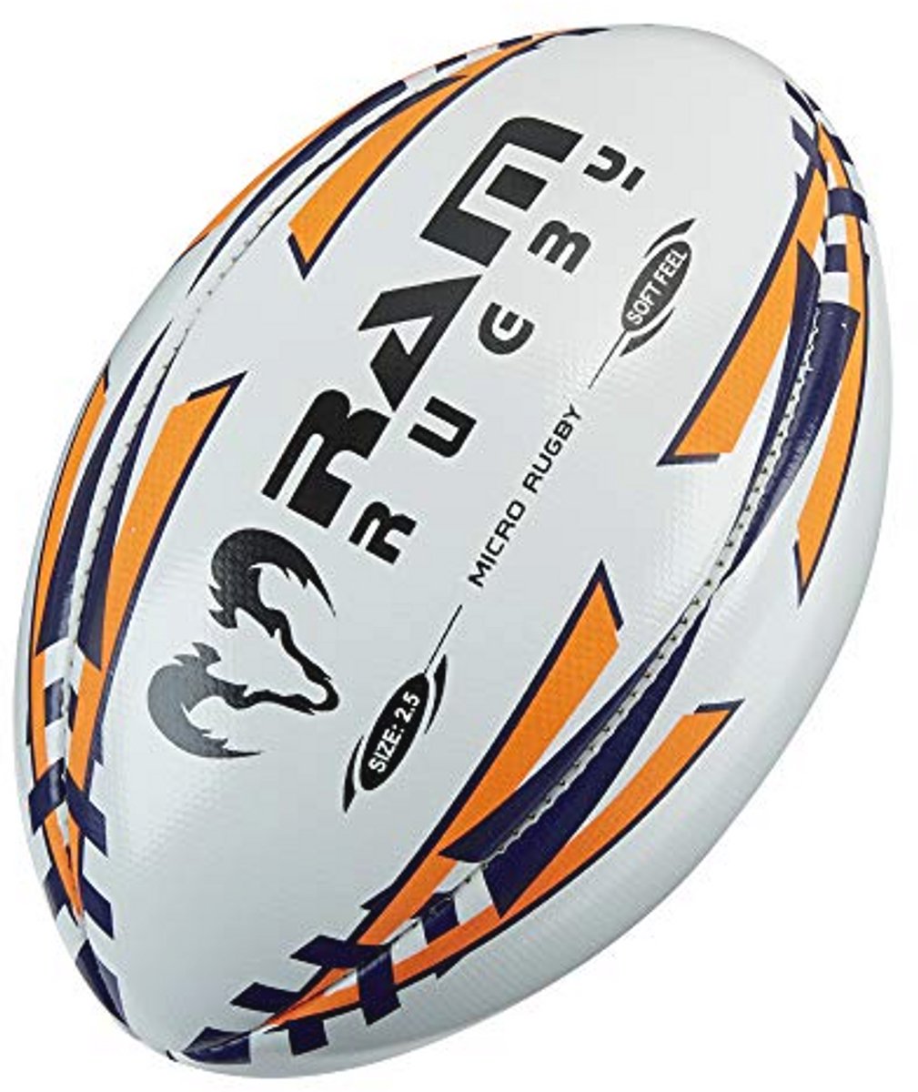 Rugby Bal Maat 2,5 voor Kinderen - Perfecte Startbal voor 4-6 Jaar - Navy/Neon Oranje
