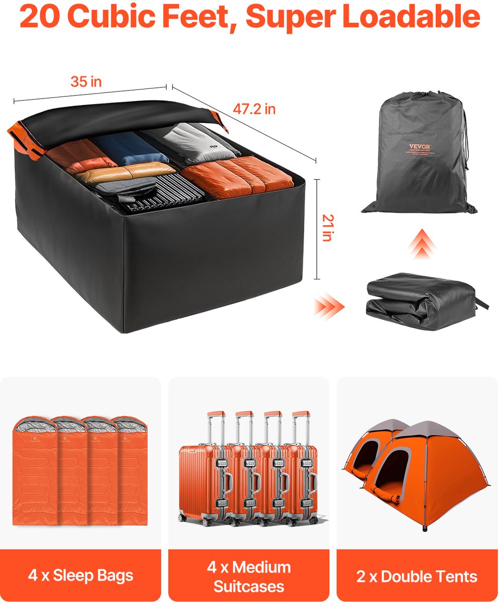 VEVOR Auto Dakdrager Tas Daktas 20 Kubieke Voet 840d PVC Dakkoffer – foto 5