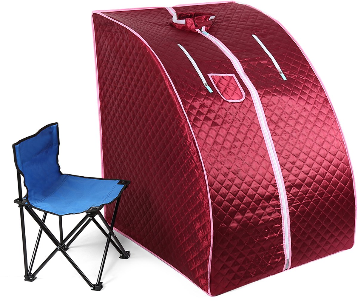 PIPIPOXER-Draagbare 1,8" stoomsauna, afslankende sauna, stoomcabine, gewichtsverliestherapie, 1000W, rood thumbnail 4